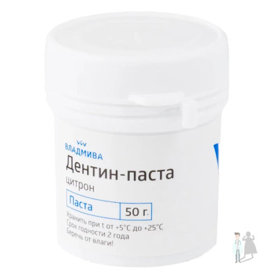 Дентин паста ВладМиВа 50г баночка для временных пломб