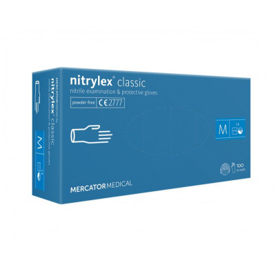 Перчатки нитриловые Nitrylex Classic голубые 100 пар размер S