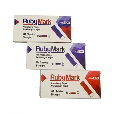 Бумага артикуляционная RubyMark прямая 80 мкм 144 шт Синий
