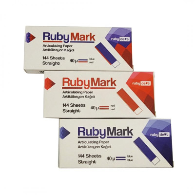 Бумага артикуляционная RubyMark прямая 40 мкм 144 шт Красный