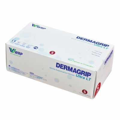 Перчатки нитриловые Dermagrip Ultra LT 100 пар синие размер S