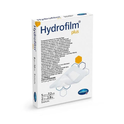 Пов'язка прозора з адсорбуючою подушечкою Hydrofilm Plus (5 см х 7.2 см) 1 шт