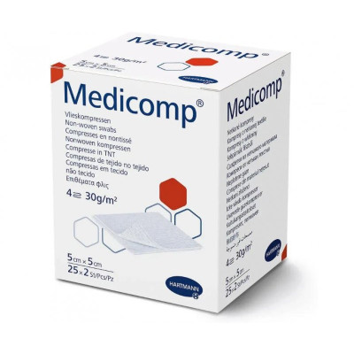 Серветки з нетканого матеріалу Medicomp (5 см x 5 см) 2 x 25 шт