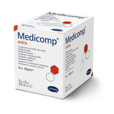 Серветки з нетканого матеріалу Medicomp (5 см x 5 см) 2 x 25 шт