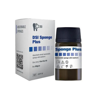 Гемостатична губка з йодоформом DSI Sponge Plus 10х10х10 мм