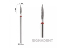 Бор прямой (пламя короткое 8 -10 мм) ASFARMA 243 856 (514) красный 021 - 10 мм