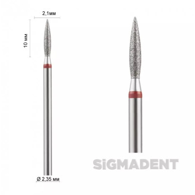 Бор прямой (пламя короткое 8 -10 мм) ASFARMA 243 856 (514) красный 021 - 10 мм