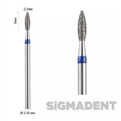 Бор прямой (пламя короткое 8 -10 мм) ASFARMA 243 866 (524) синий 023 - 8 мм