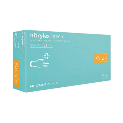 Перчатки нитриловые Nitrylex зеленые 50 пар размер M