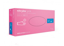 Перчатки нитриловые Nitrylex розовые 50 пар размер S