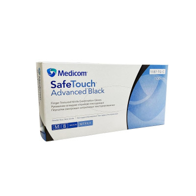 Перчатки нитриловые Medicom Advanced черные 50 пар размер M
